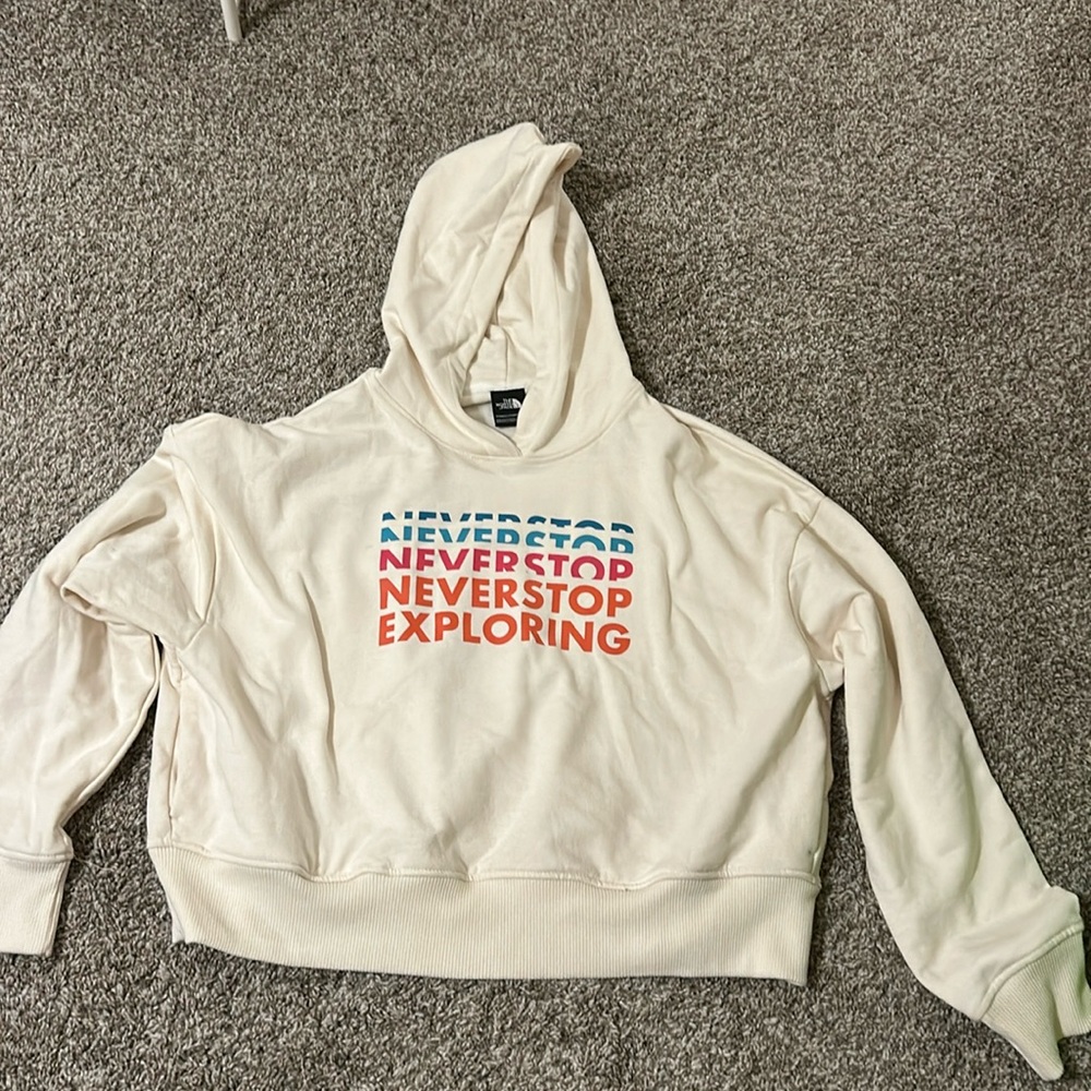 The north face cropped hoodie, size large